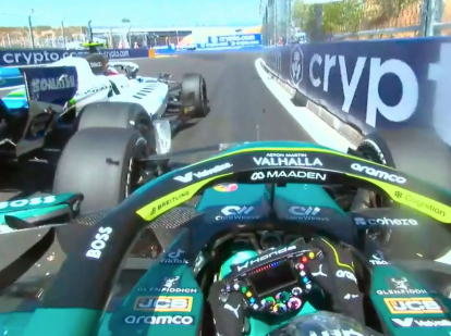 El toque entre Sainz y Alonso en el Gran Premio de España