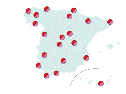 Provincias donde PSOE y Sumar mejorarían sus resultados con una lista conjunta