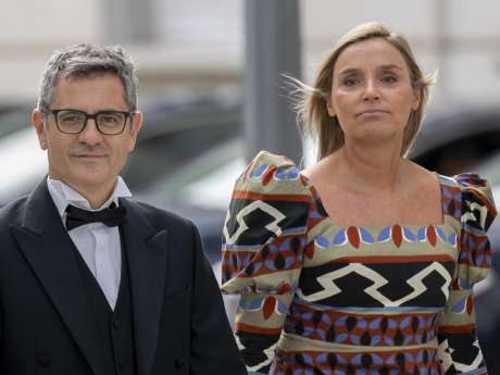 El ministro de la Presidencia, Justicia y Relaciones con las Cortes, Félix Bolaños (2i), y la secretaria general para la Innovación y Calidad del Servicio Público de Justicia de España, Sofía Puente (2d)