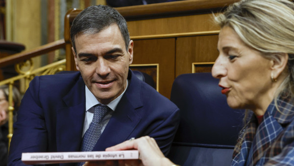 Pedro Sánchez y Yolanda Díaz, el miércoles en el Congreso