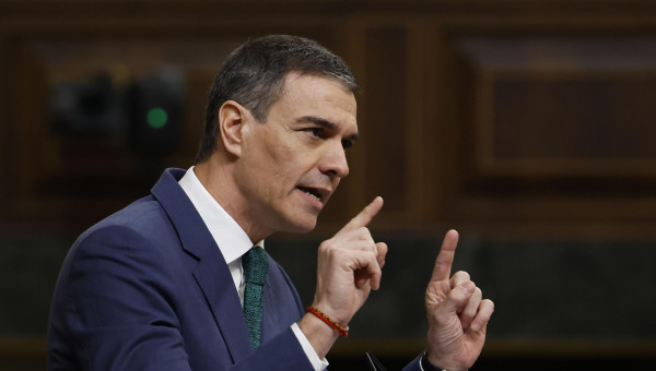 Pedro Sánchez, durante su intervención de este miércoles