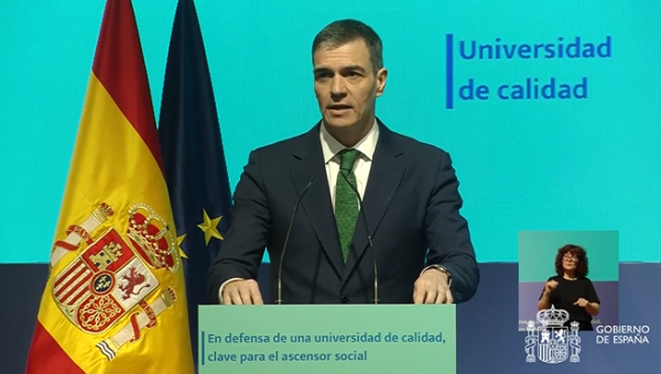Pedro Sánchez interviene en el acto 'En defensa de una universidad de calidad, clave para el ascensor social'