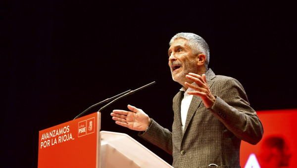 El ministro del Interior, Fernando Grande-Marlaska, durante un acto del PSOE