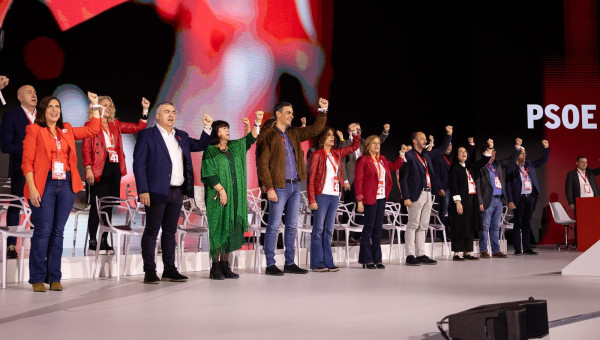 La clausura del Congreso Federal del PSOE, en el que Sánchez ratificó a Cerdán