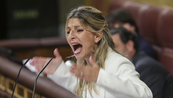 Yolanda Díaz durante la sesión del Congreso de los Diputados