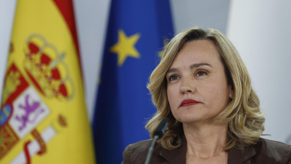 La ministra portavoz, Pilar Alegría, durante la rueda de prensa