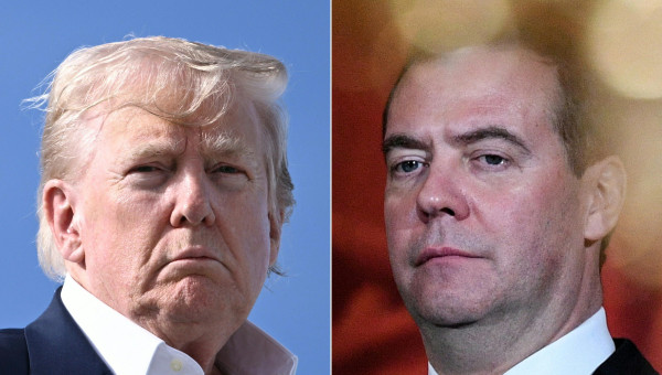 Donald Trump presidente de EE.UU. y Dmitry Medvedev vicepresidente del Consejo de Seguridad de Rusia