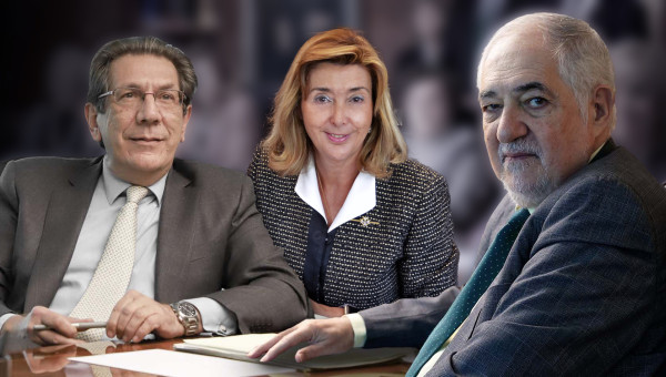 De izquierda a derecha, los magistrados Enrique Arnaldo, Concepción Espejel y Cándido Conde-Pumpido (presidente del TC)