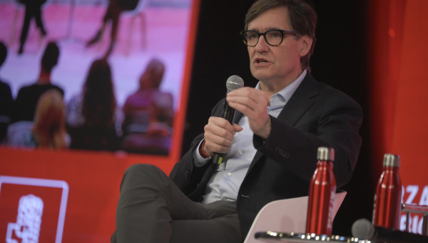 Salvador Illa, exministro de Sanidad y actual presidente de Cataluña, en un acto reciente del PSOE