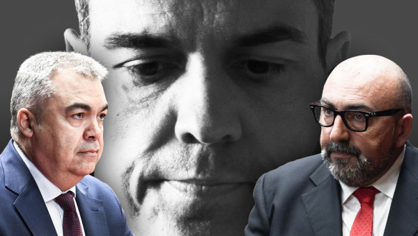 Santos Cerdán, Pedro Sánchez y Koldo García