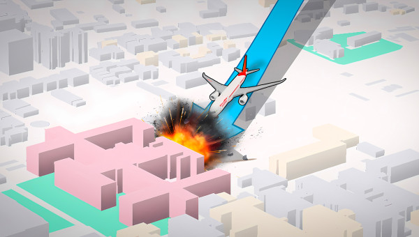 Ilustración del accidente del vuelo de Air India