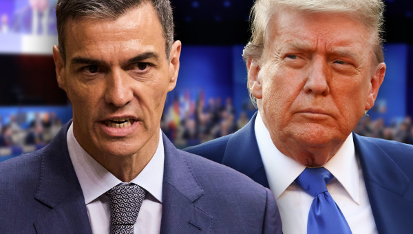 Fotomontaje de Pedro Sánchez con Donald Trump
