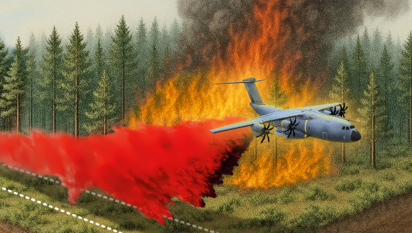 El avión A-400M puede disponer de un kit que le permite ejercer en la lucha contra los incendios