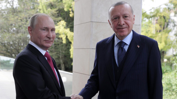 El presidente ruso, Vladimir Putin, en un encuentro reciente con el líder turco Tayip Erdogan