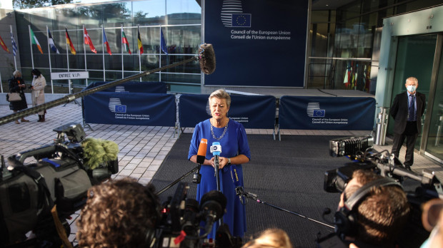 La comisaria europea de Asuntos de Interior, Ylva Johansson, en Luxemburgo