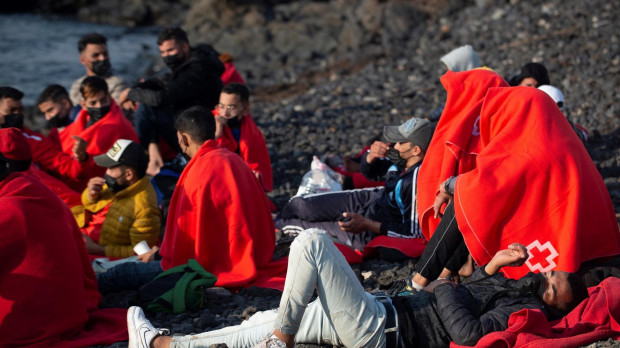 Inmigrantes, a su llegada a la costa norte de Lanzarote