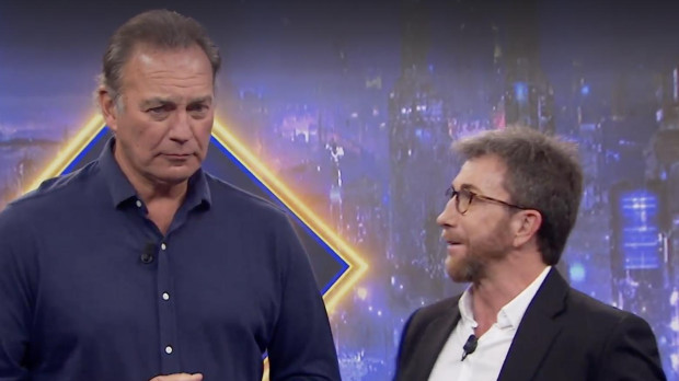 El cantante y presentador de televisión Bertín Osborne, junto al conductor de 'El Hormiguero', pablo Motos