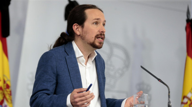 Pablo Iglesias, por entonces vicepresidente del Gobierno, presenta el Ingreso Mínimo Vital en mayo de 2020