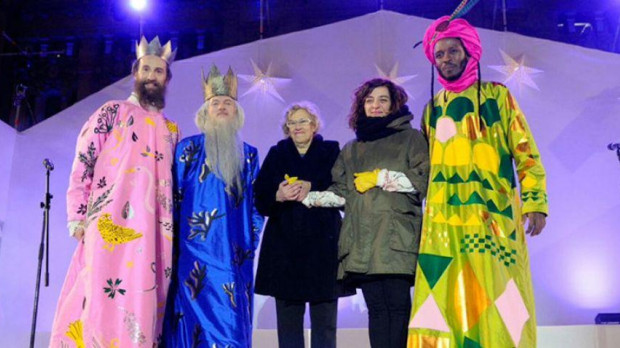 Manuela Carmena durante las Navidades en su época de alcaldesa de Madrid