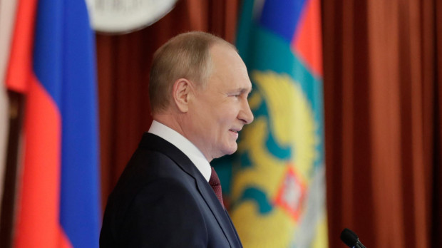 El presidente ruso Vladimir Putin pronuncia un discurso en Moscú
