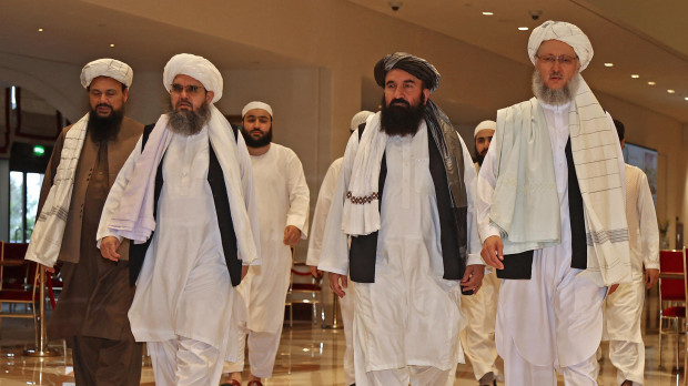 Delegación talibán en Qatar (foto de archivo)