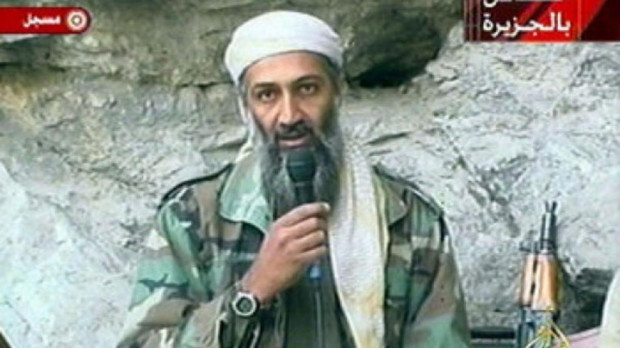 Captura de video de uno de los mensajes de Osama Bin Laden