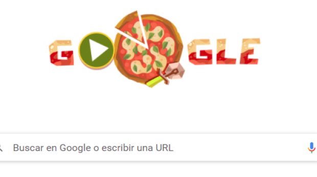El famoso Doodle de Google, hoy dedicado a la pizza