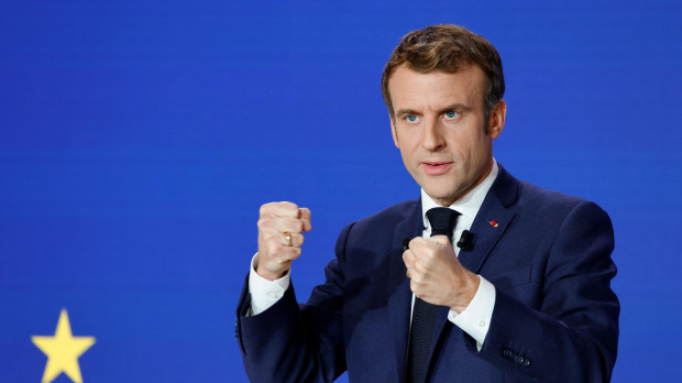 El presidente Emmanuel Macron durante la presentación de la presidencia francesa de la UE