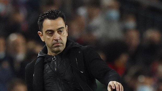 Xavi Hernández durante el encuentro del partido del FC Barcelona y RCD Espanyol
