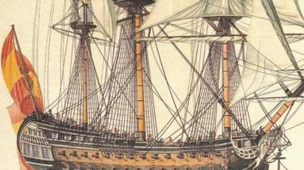 Navío San Telmo de la Armada Española, realizado por Alejo Berlinguero (1750-1810), museo naval de Madrid