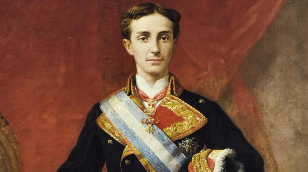 Retrato de Alfonso XII en 1875, tras su proclamación como Rey, por Carlos Luis de Ribera y Fieve