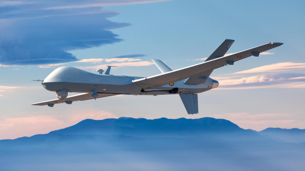 El dron Predator B, en vuelo