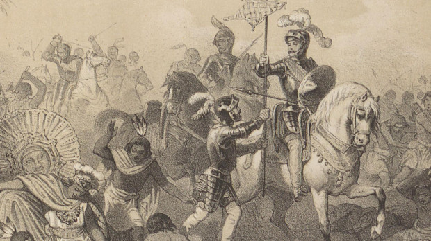 Litografía de Carlos Múgica representando la batalla