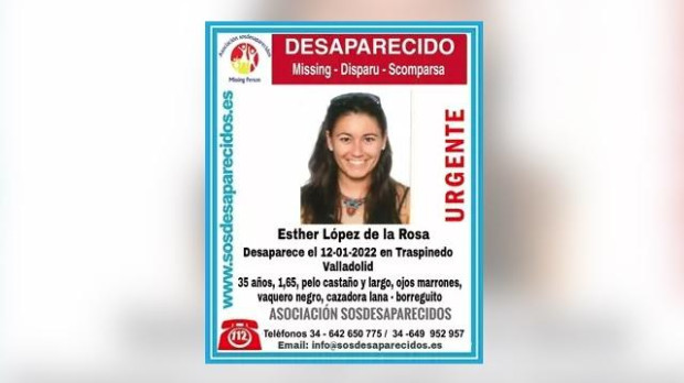 Cartel con la fotografía y datos de la joven desaparecida en Traspinedo