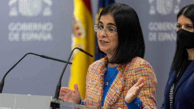 La ministra de Sanidad, Carolina Darias, durante la rueda de prensa posterior a la reunión del Consejo Interterritorial de Salud de esta semana