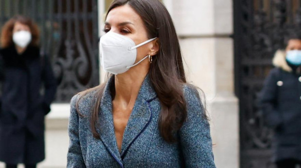 Spanish Queen Letizia during the delivery of Gold Medals for Merit in Fine Arts 2022 in Madrid, on Monday , 24 February 2022.