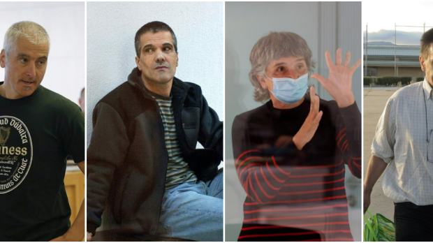 De izquierda a derecha, los etarras: Francisco Javier García Gaztelu "Txapote", Juan Carlos Iglesias "Gadafi", María Soledad Iparaguirre "Anboto" e Ignacio Gracia Arregui "Iñaki de Rentería