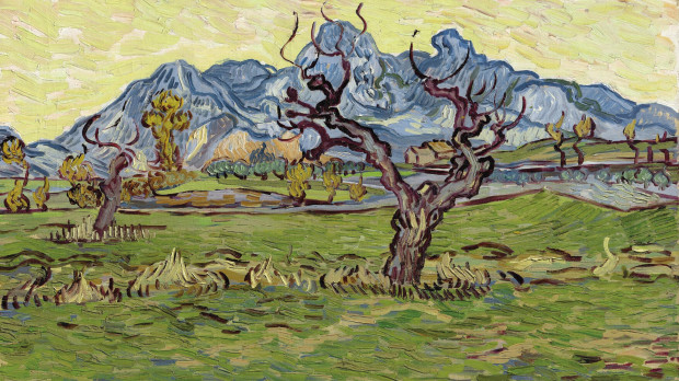 "Champs près des Alpilles", una de las obras que pintó Vincent van Gogh mientras estaba ingresado en el hospital psiquiátrico de Saint-Remy, que ha sido valorada en unos 45 millones de dólares