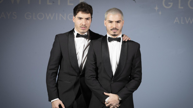 Singers Jesus and Daniel Oviedo (Gemeliers) at photocall for Glowfilter brand event in Madrid on Wednesday, 9 February 2022.