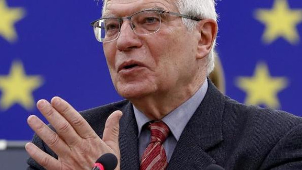 Josep Borrell durante su intervención en Estrasburgo