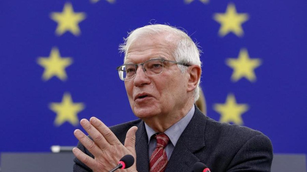 Josep Borrell durante su intervención en Estrasburgo