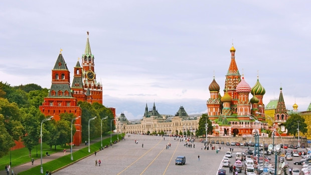 Red Square in Moscow, Russian Federation. National Landmark. Tourist Destination.