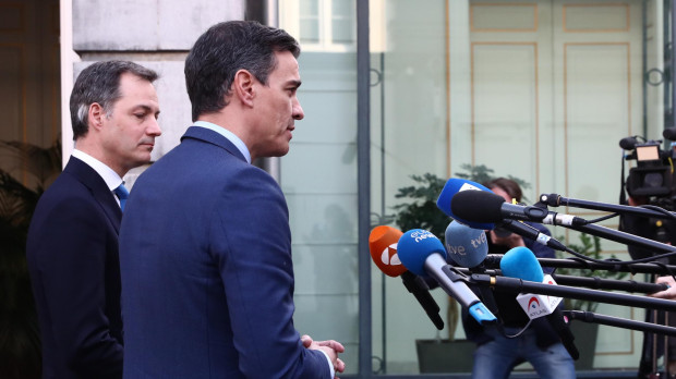 Pedro Sánchez este lunes junto al primer ministro belga