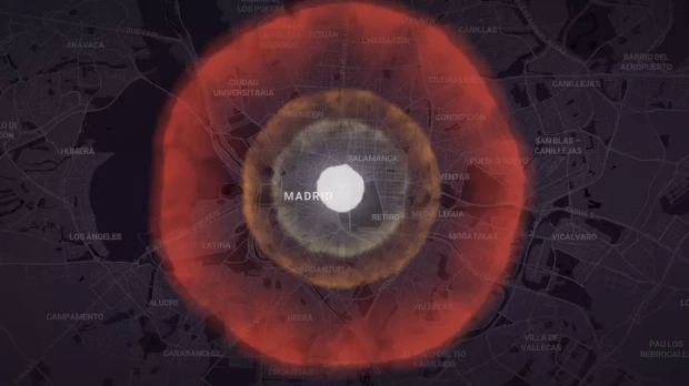 Qué pasaría si una bomba nuclear cayera sobre Madrid