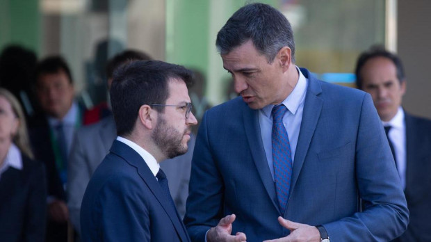 Pedro Sánchez y Pere Aragonès este viernes en Barcelona