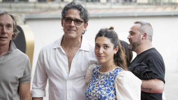 Jesús Cabanas y su hija, Paula, en una fiesta esta semana en Madrid