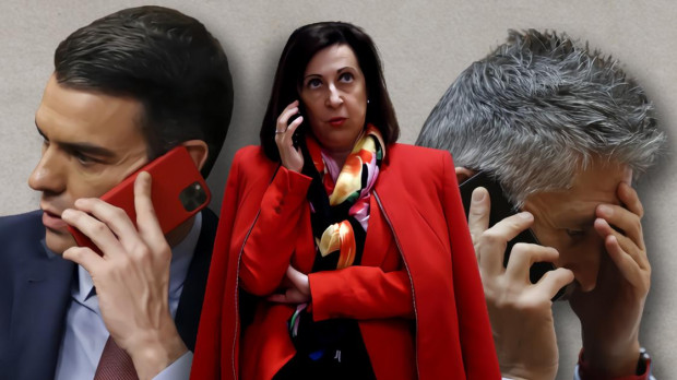 Pedro Sánchez, Margarita Robles y Fernando Grande-Marlaska