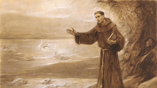 'San Antonio de Padua predicando a los peces' obra del pintor valenciano