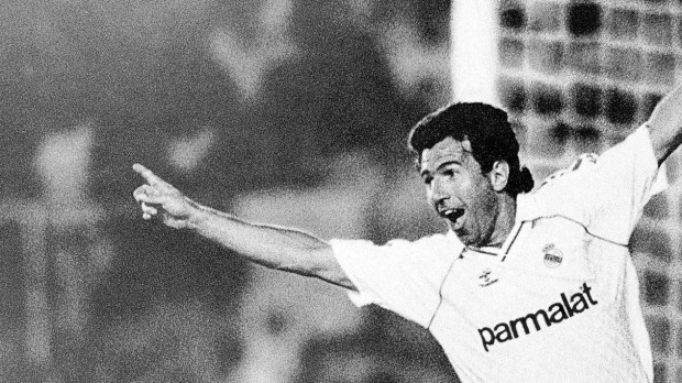 Juanito, en una de sus más icónicas imágenes con el Real Madrid
