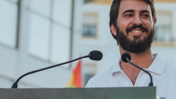 Juan García-Gallardo, durante un mitin en Jerez el pasado 5 de junio